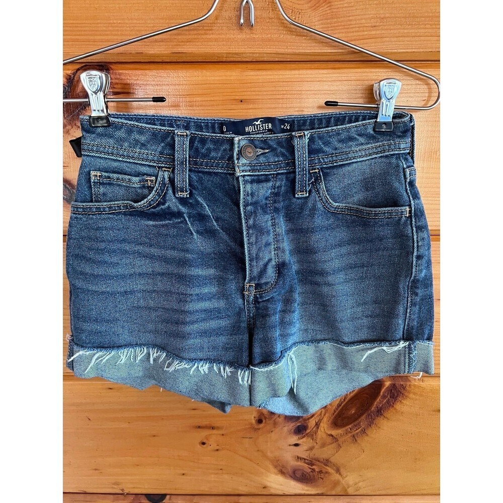 Hollister Denim High Rise Mom Shorts Jorts 0